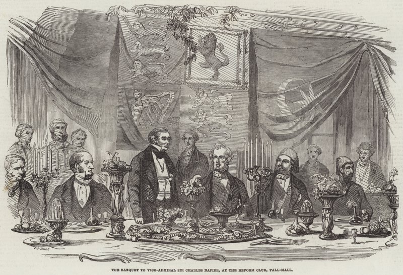Juhla vara-amiraali Sir Charles Napierille Reform Clubissa, Pall-Mallissa tekijältä Frederick John Skill