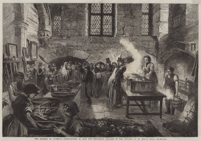 Ahdistus Coventryssa, keiton jakelu ahdistuneille Weaversille St Mary