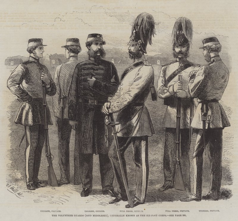 Vapaaehtoisvartijat (32nd Middlesex), joka tunnetaan yleisesti nimellä Six-Foot Corps tekijältä Frederick John Skill
