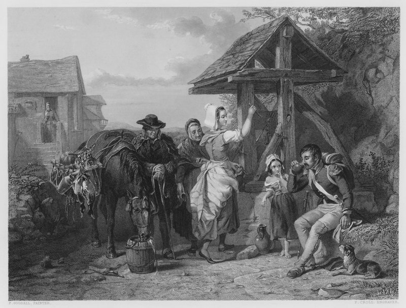 Väsynyt sotilas, kuvasta Vernonin galleriassa (kaiverrus) tekijältä Frederick (after) Goodall