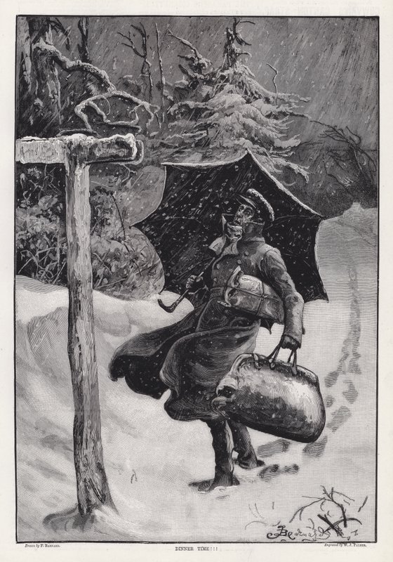 Päivällisaika!!! (kaiverrus) tekijältä Frederick (attr. to) Barnard