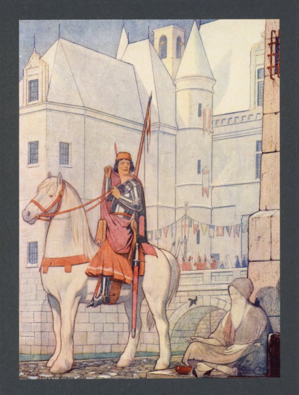 Pyhä Martinus, 4. vuosisata, juhla 11. marraskuuta (värilitografia) tekijältä Frederick Cayley Robinson