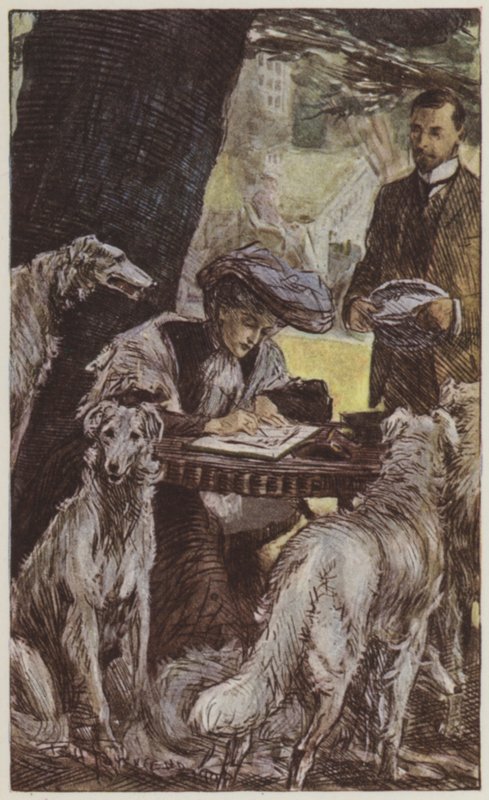 Rudyard Kiplingin kuvitus Heille (väri litho) tekijältä Frederick Henry Townsend