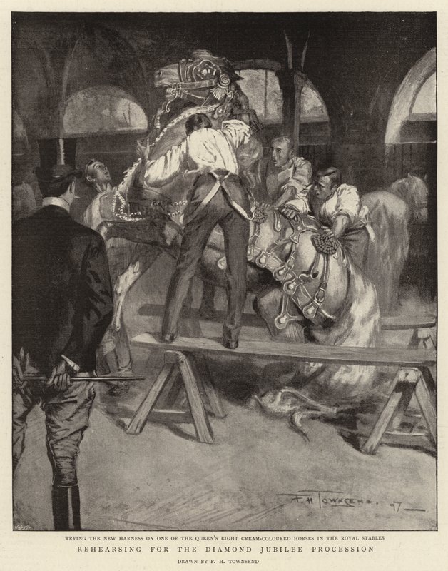 Timanttijuhlakulkueen harjoittelua tekijältä Frederick Henry Townsend