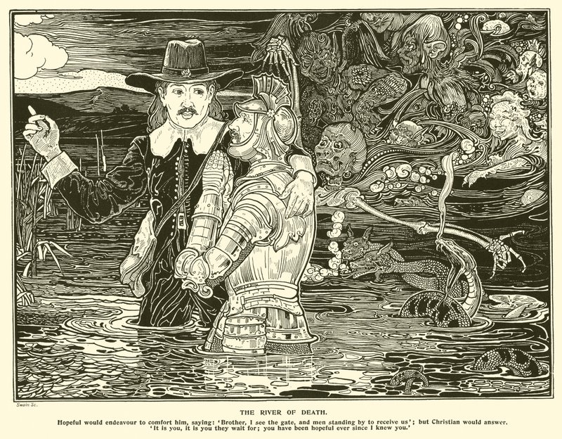 Kuoleman joki (kaiverrus) tekijältä Frederick Hurten Rhead