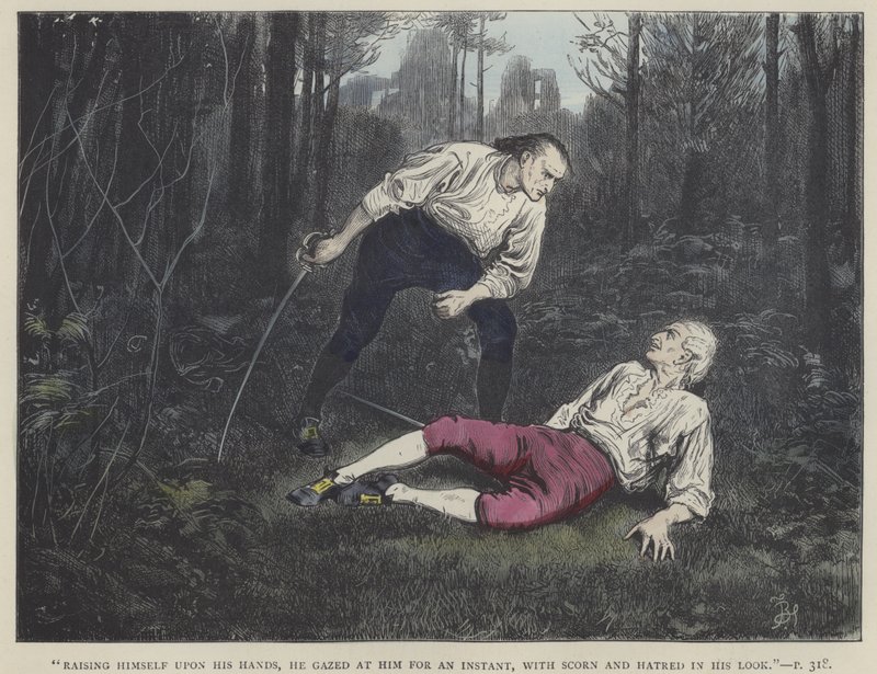 Kuvitus Barnaby Rudge -teokseen tekijältä Frederick L. Bernard