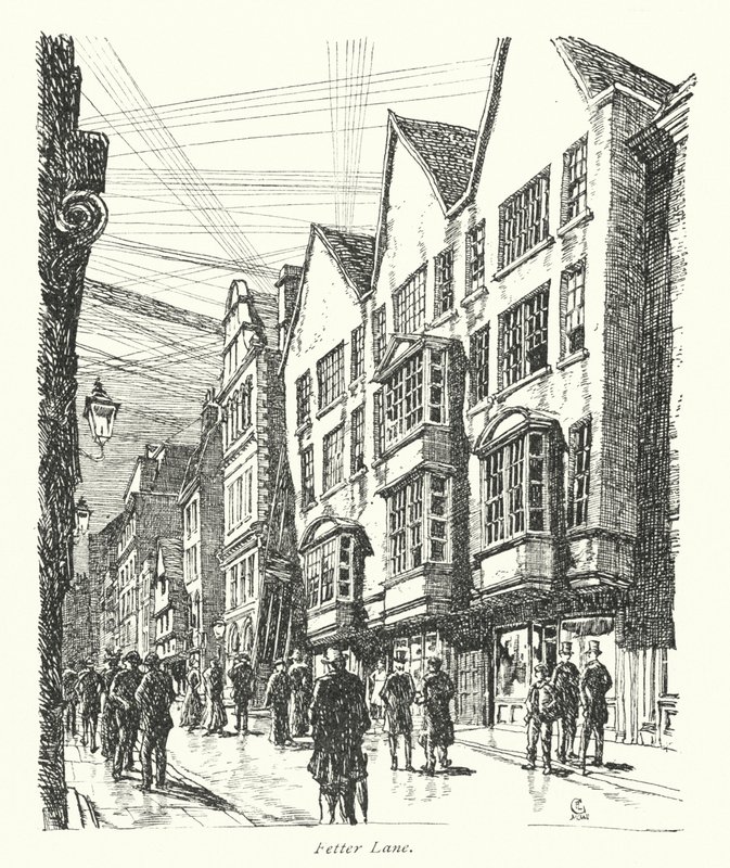 Lontoo: Fetter Lane (värilitra) tekijältä Frederick Landseer Maur Griggs