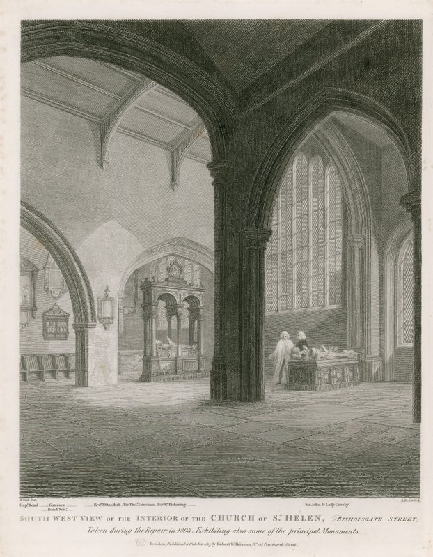 Pyhän Helenin kirkko, Bishopsgate Street, Lontoo tekijältä Frederick Nash