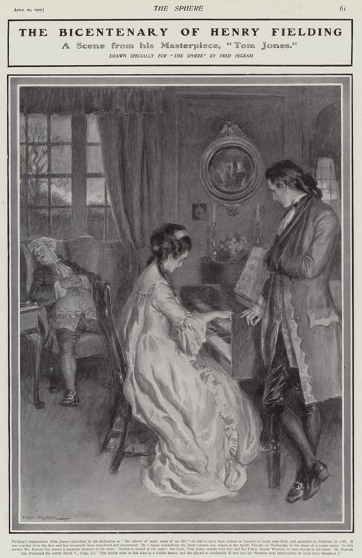 Kohtaus Henry Fieldingin Tom Jonesista (litho) tekijältä Frederick Pegram