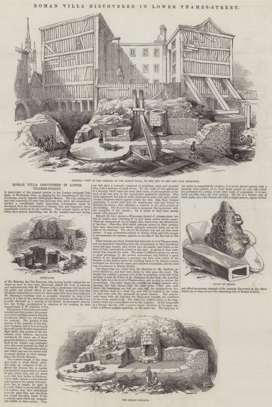 Roman Villa löydettiin Lower Thames-Streetistä tekijältä Frederick William Fairholt