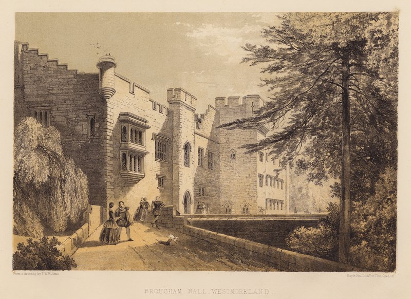 Brougham Hall, Westmoreland (akvatinta) tekijältä Frederick William Hulme