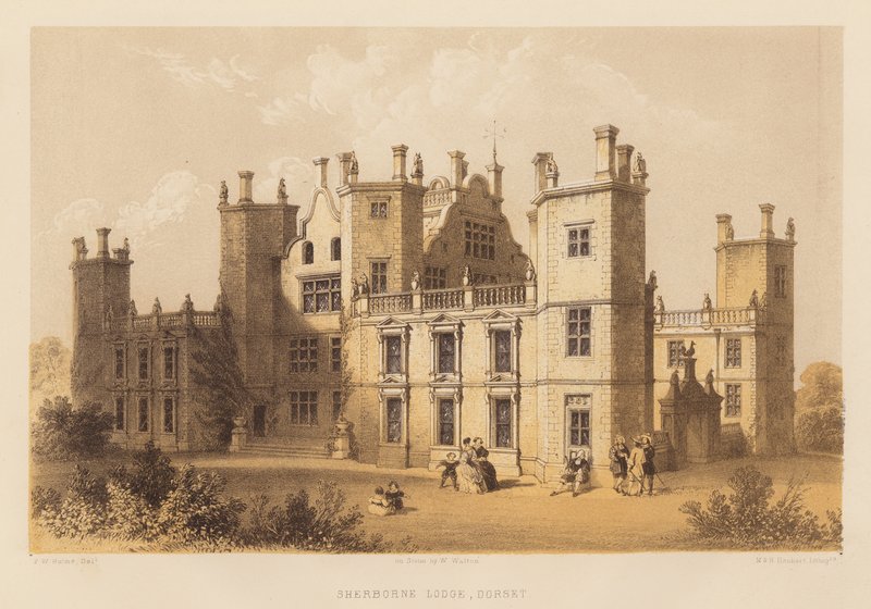 Sherborne Lodge, Dorset (akvatinta) tekijältä Frederick William Hulme