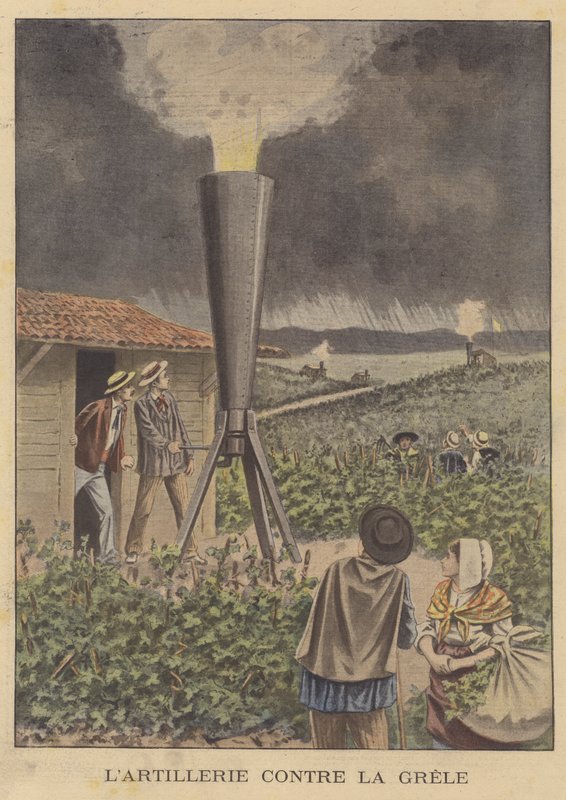 Tykki, joka suojaa satoa rakeilta tekijältä French School