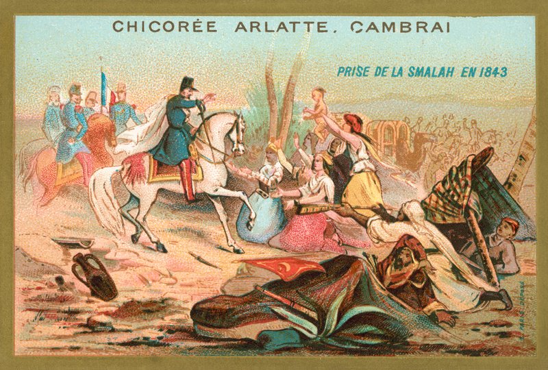 Ranskalaiset joukot valloittivat Abdelkaderin smalan Algeriassa 1843 tekijältä French School
