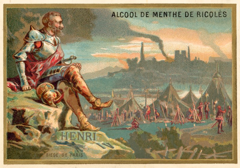 Henrik IV Ranskalainen Pariisin piirityksessä 1590 tekijältä French School