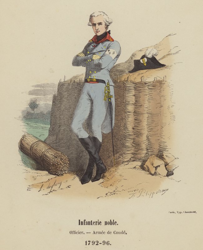 Jalojalkaväki, upseeri, Conden armeija, 1792-1796 tekijältä French School