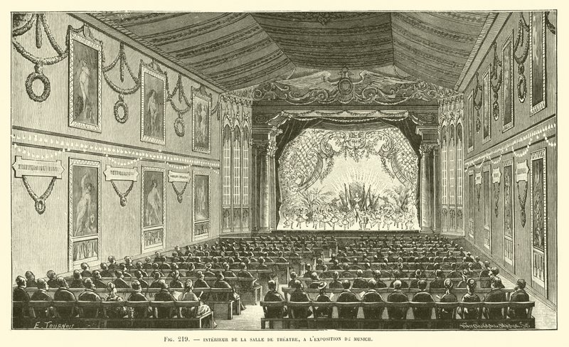 Teatterihallin sisustus Münchenin näyttelyssä tekijältä French School
