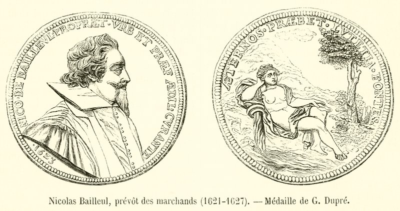 Nicolas Bailleul, kauppiaiden etuoikeus, 1621-1627, G Dupren mitali tekijältä French School