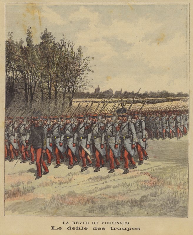 Joukkojen paraati Ranskan armeijan katsauksessa Vincennesissä tekijältä French School