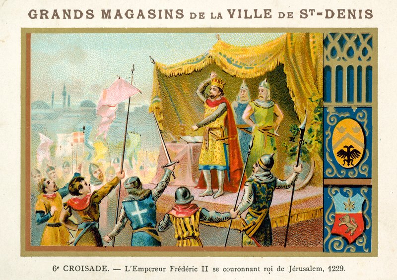 Keisari Frederick II kruunaa itsensä Jerusalemin kuninkaaksi, 6. ristiretki, 1229 tekijältä French School