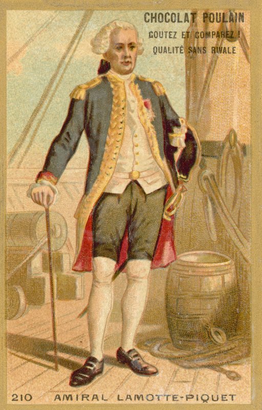 Toussaint-Guillaume Picquet de la Motte, ranskalainen amiraali (chromolitho) tekijältä French School