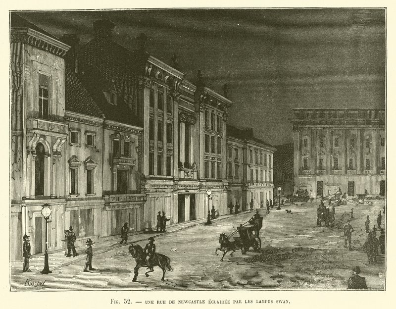 Joutsenlamppujen valaisema Newcastle Street tekijältä French School