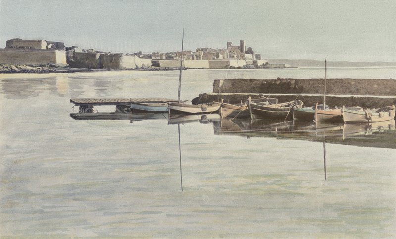 Antibes, vallit ja vanha linna, näkymä satamasta tekijältä French Photographer