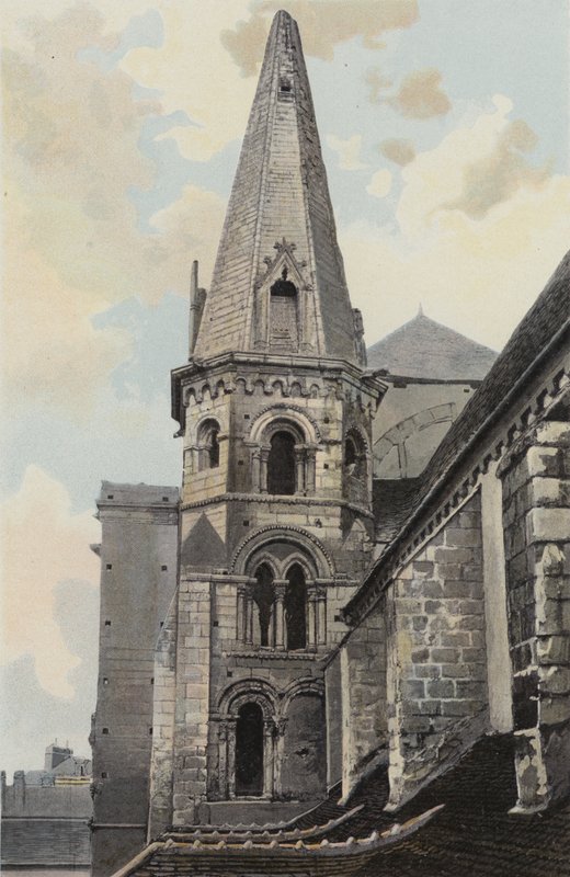 Auxerre, Saint-Euseben kirkko, NW-näkymä (ennen restaurointia) tekijältä French Photographer