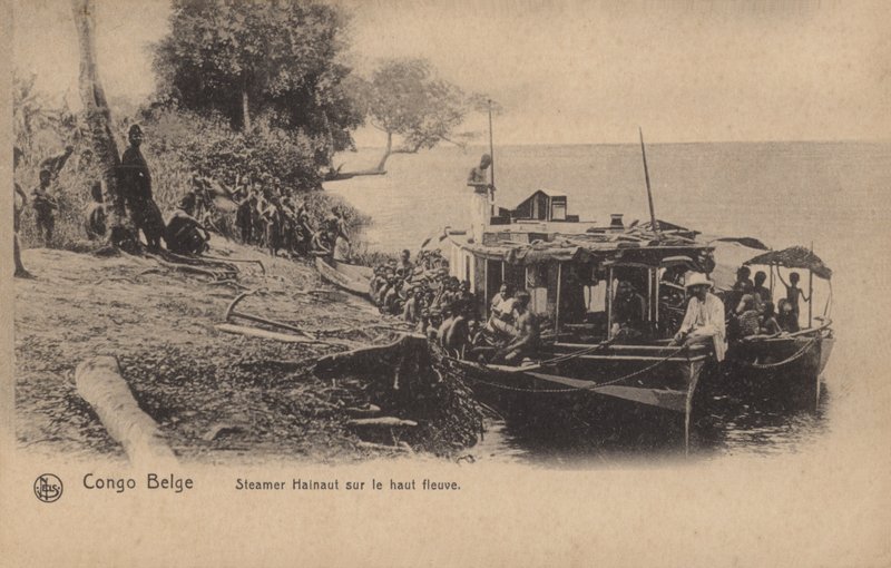 Belgian Kongo, Steamer Hainaut korkealla joella tekijältä French Photographer