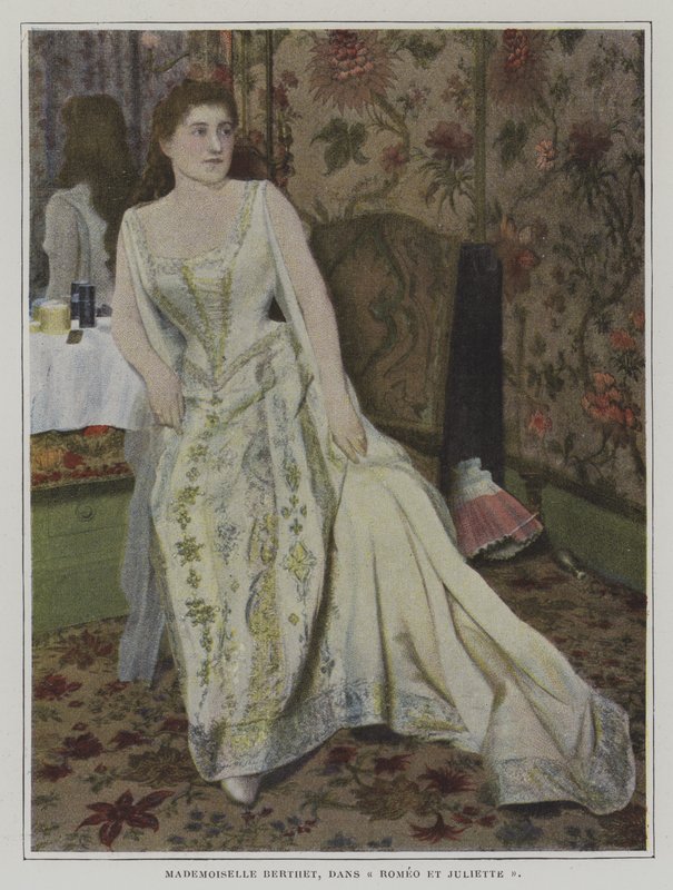Belgialainen sopraano Lucy Berthet Julietta Charles Gounodin oopperassa Romeo et Juliette (värikuva) tekijältä French Photographer