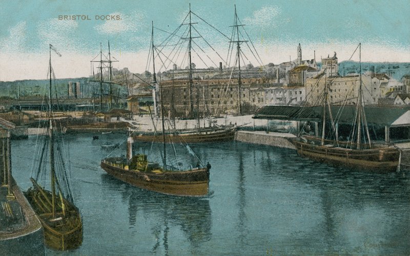 Bristol Docks, Englanti. Vuonna 1913 lähetetty postikortti. tekijältä French Photographer