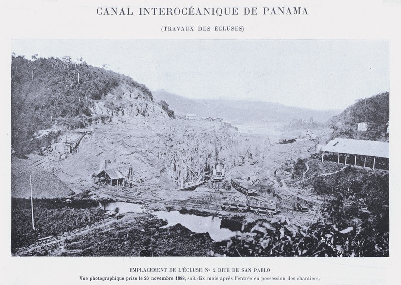 Panaman valtamertenvälinen kanava, sulkutyöt (bw kuva) tekijältä French Photographer