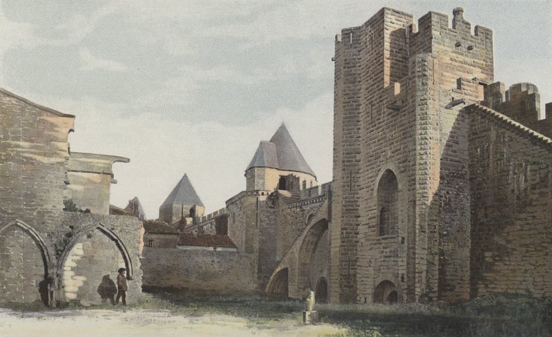 Carcassonne Cite, Cote S Tour Saint-Nazaire (ennen täydellistä kunnostusta) tekijältä French Photographer