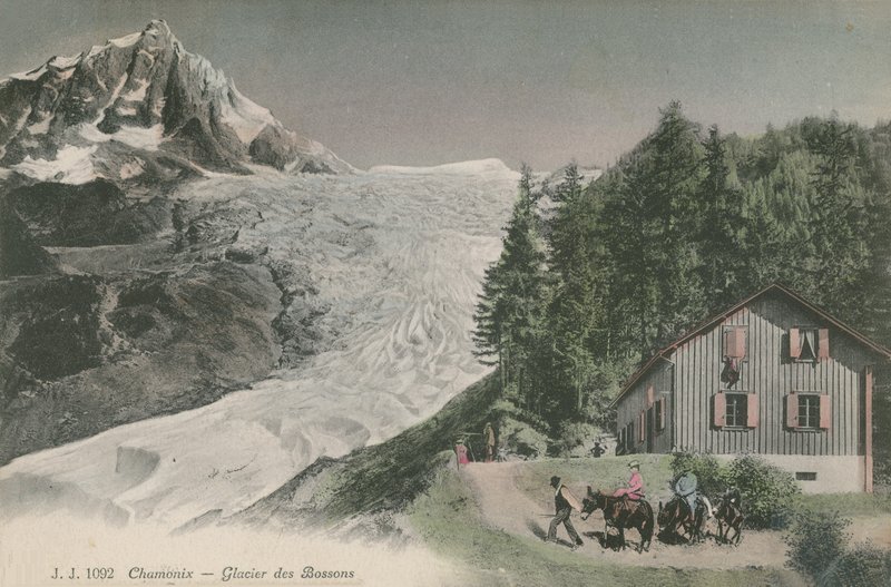 Chamonix - Bossonin jäätikkö. Postikortti lähetetty 1913. tekijältä French Photographer