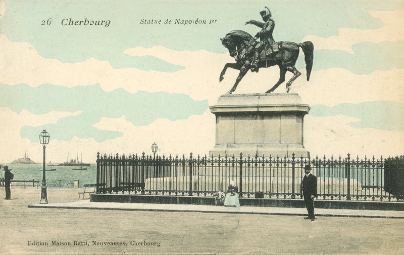Cherbourg, Ranska, Napoleon I:n patsas tekijältä French Photographer