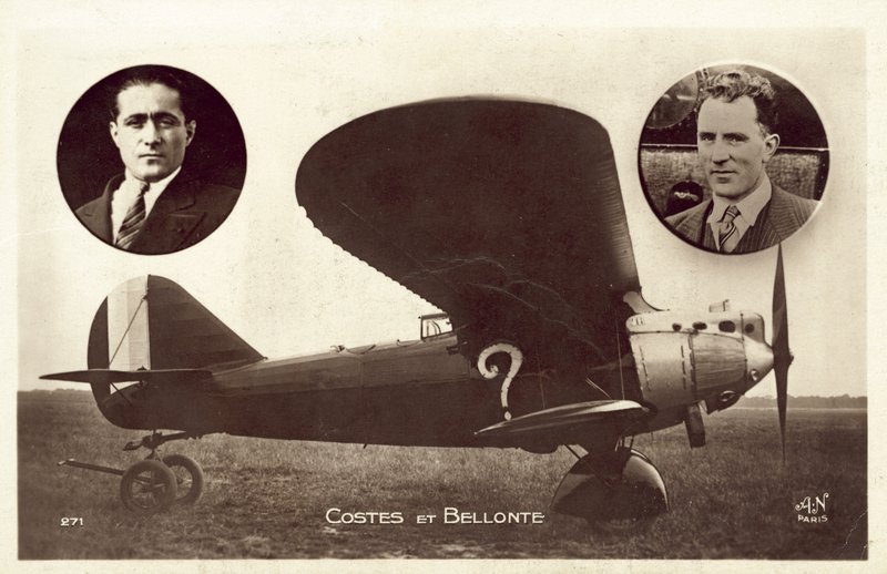 Dieudonne Costes ja Maurice Bellonte, ranskalaiset lentäjät (m/v kuva) tekijältä French Photographer