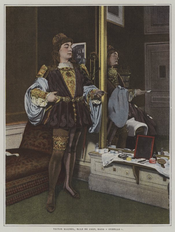 Ranskalainen baritoni Victor Maurel Iagona Giuseppe Verdin oopperassa Otello (värikuva) tekijältä French Photographer