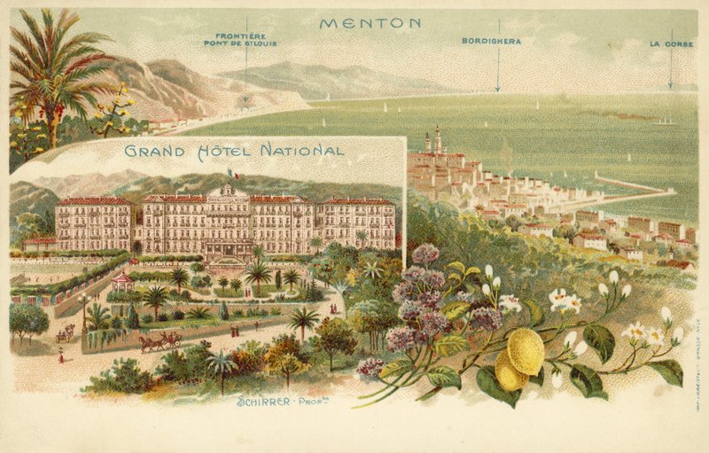 Grand Hotel National, Menton (väri litho) tekijältä French Photographer