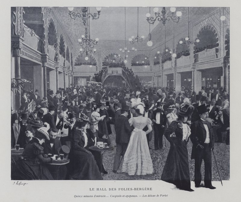 Hall of the Folies Bergere, Pariisi, väliajan aikana (m/w kuva) tekijältä French Photographer