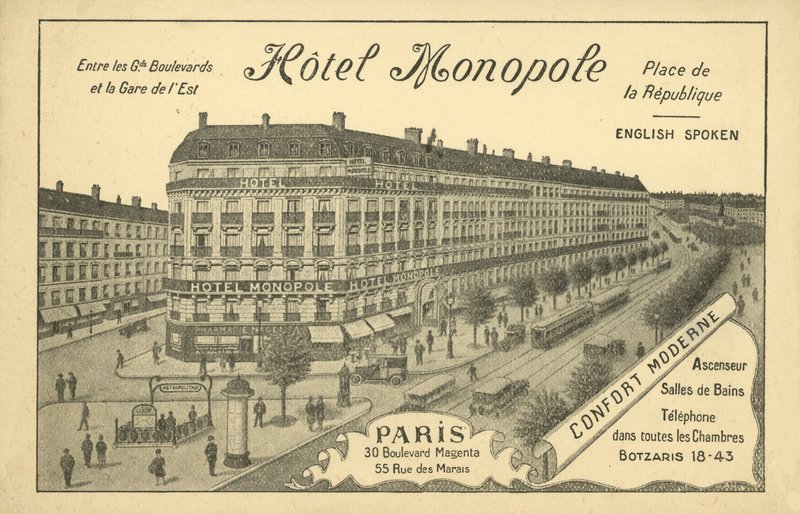 Hotel Monopole, Pariisi (litho) tekijältä French Photographer