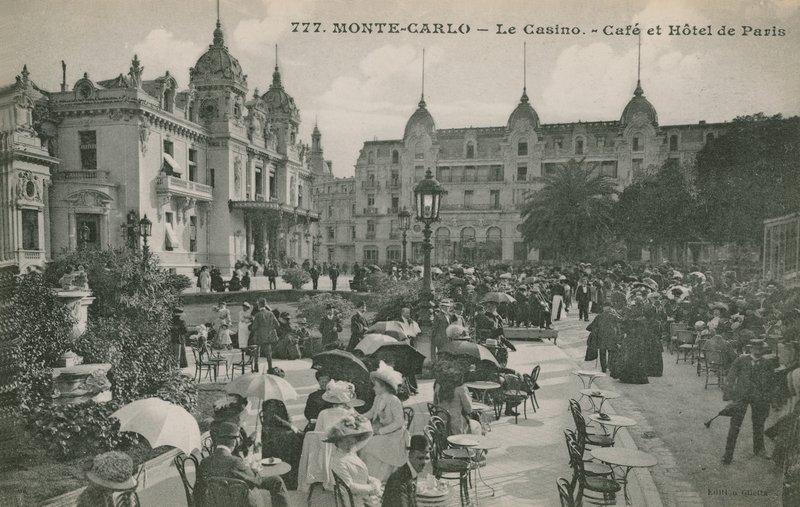 Hotel de Paris Monte-Carlo Monte Carlossa, Monacossa, Ranskassa. Postikortti lähetetty 1913. tekijältä French Photographer