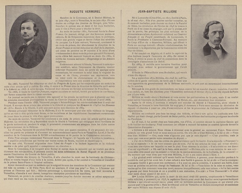 Pariisin kunto, Auguste Vermorel, Jean-Baptiste Milliere (b/w valokuva) tekijältä French Photographer