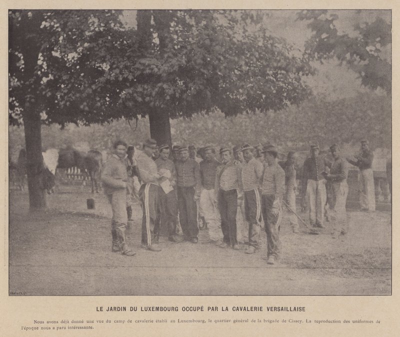 Pariisin kommuuni, Jardin Du Luxembourg Versaillesen ratsuväen miehittämä (m/v kuva) tekijältä French Photographer
