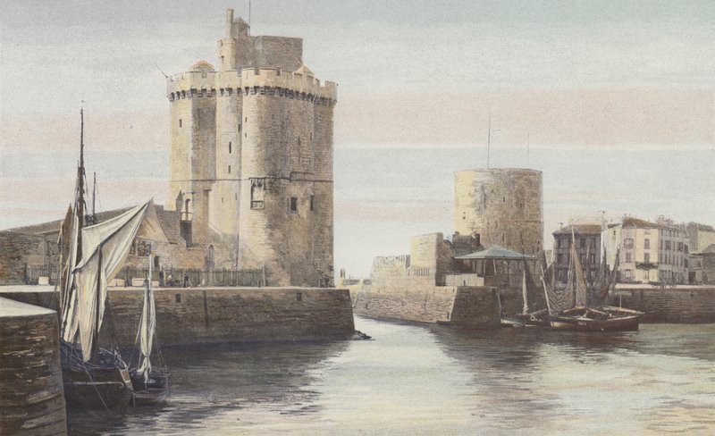 La Rochelle, sisäänkäynti satamaan, Tour Saint-Nicolas, Tour de la Chaine tekijältä French Photographer