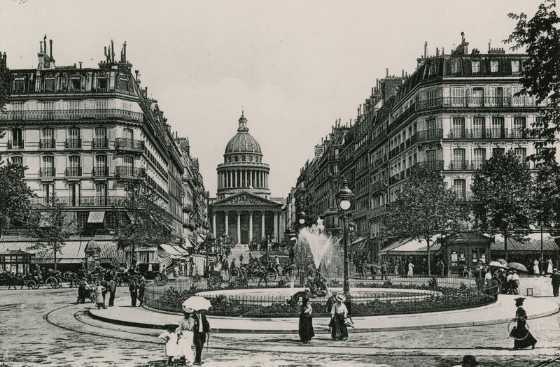 La Rue Soufflot et le Pantheon, The Soufflot Street ja Pantheon (valokaiverrus) tekijältä French Photographer