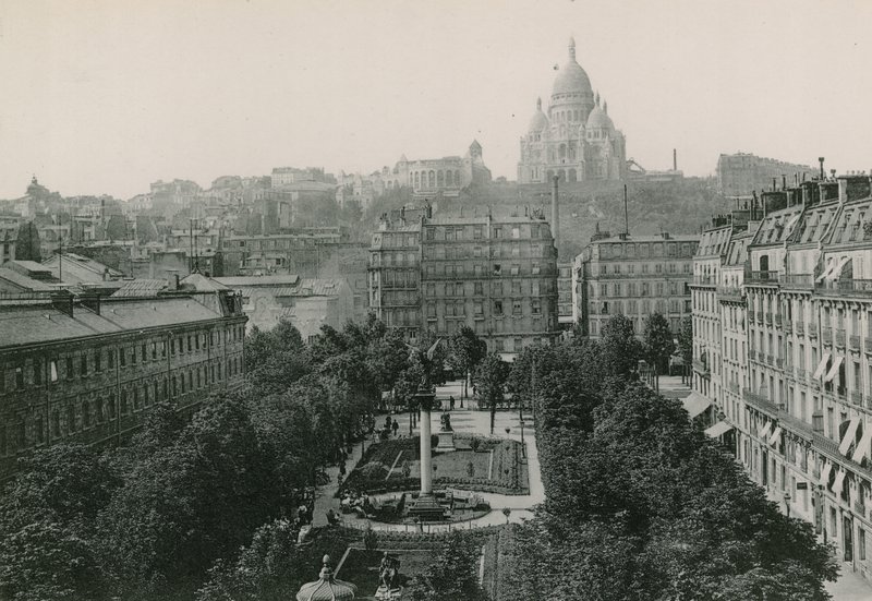 Le Square dAnvers et le Sacre-Coeur, Antwerpenin aukio ja Sacre-Coeur (valokuvakaiverrus) tekijältä French Photographer
