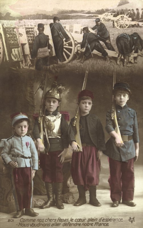 Kuten rakkaat isämme, sydämemme täynnä toivoa, haluamme mennä puolustamaan Ranskaamme (värikuva) tekijältä French Photographer