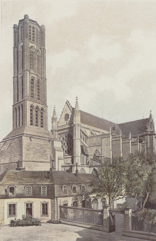 Limoges, St-Etiennen katedraali, kellotorni ja S O -julkisivu (näkymä piispakunnan sisäpihalta) tekijältä French Photographer