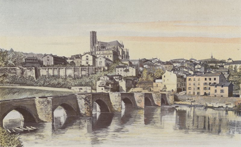 Limoges, Yleinen näkymä otettuna Pont Saint-Etiennen ylävirtaan (Viennen g-ranta) tekijältä French Photographer