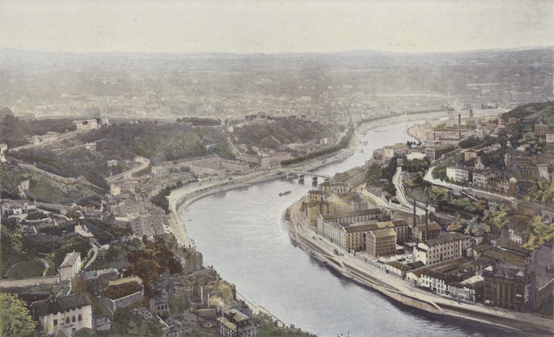 Lyon, La Saone ja Pont Serin Fourvieren korkeuksista katsottuna tekijältä French Photographer